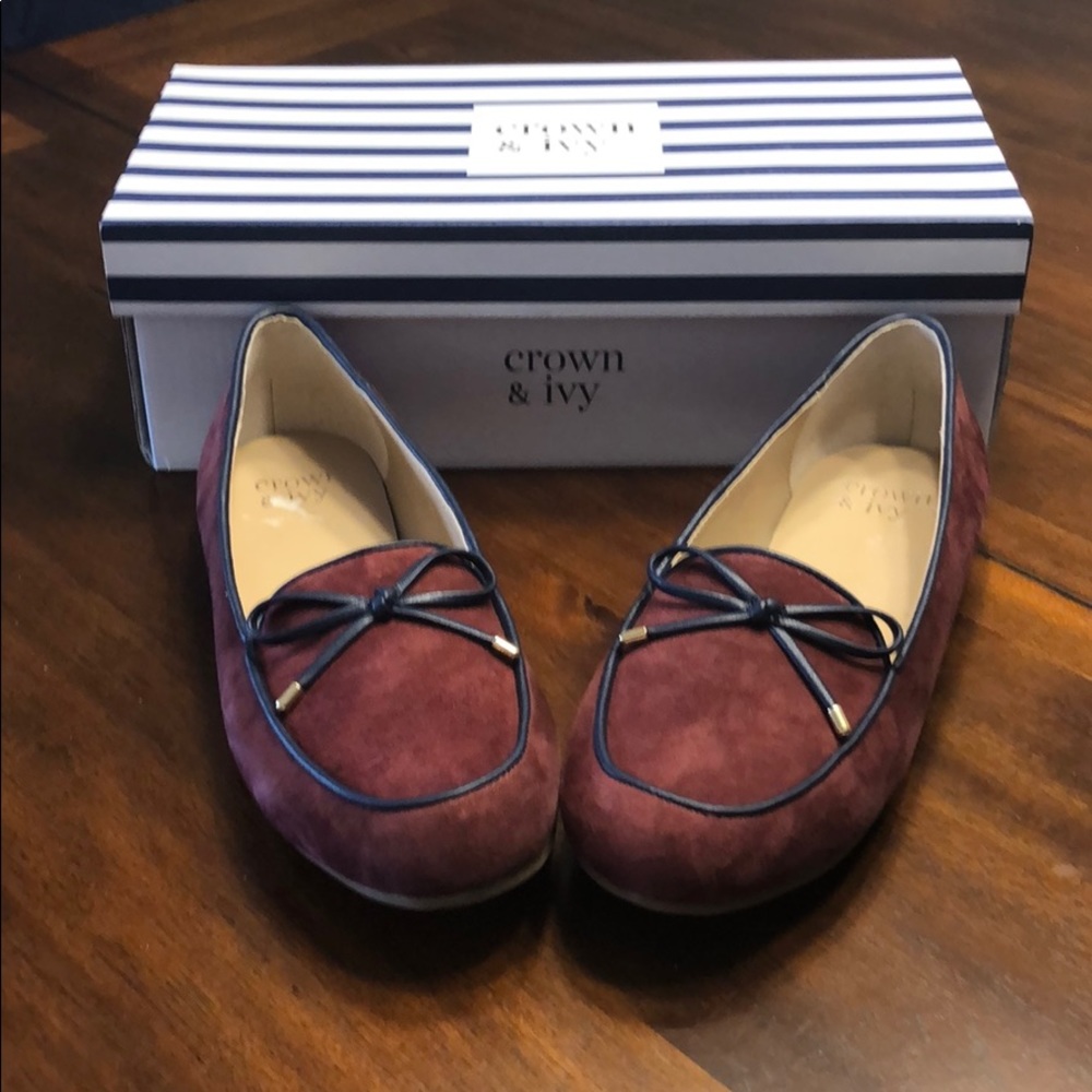 Farrah wine suede loafer